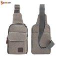 thumbnail image 3 of Spencer Men's Casual Crossbody Bags Canvas One Shoulder Backpack Mini Chest Pack Fashion Shoulder Sling Bag (8.7"*5.9"*2.0", Gray), 3 of 7