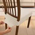 thumbnail image 6 of Chair Covers with Elastic Straps Jacquard Stretch Dining Chair Slipcovers Decorative Seat Protector, 6 of 8