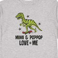thumbnail image 4 of Inktastic Mimi and Poppop Love Me Dinosaur Boys Long Sleeve Toddler T-Shirt, 4 of 5
