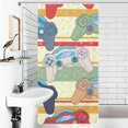 thumbnail image 2 of Rideau de Douche Rétro pour Salle de Bain, Rideau de Douche en Polyester avec Crochets, Rideau de Douche Moderne, Rideau de Douche Art Déco, Rideau de Douche 36x72 Pouces, 7 Crochets, 2 of 5