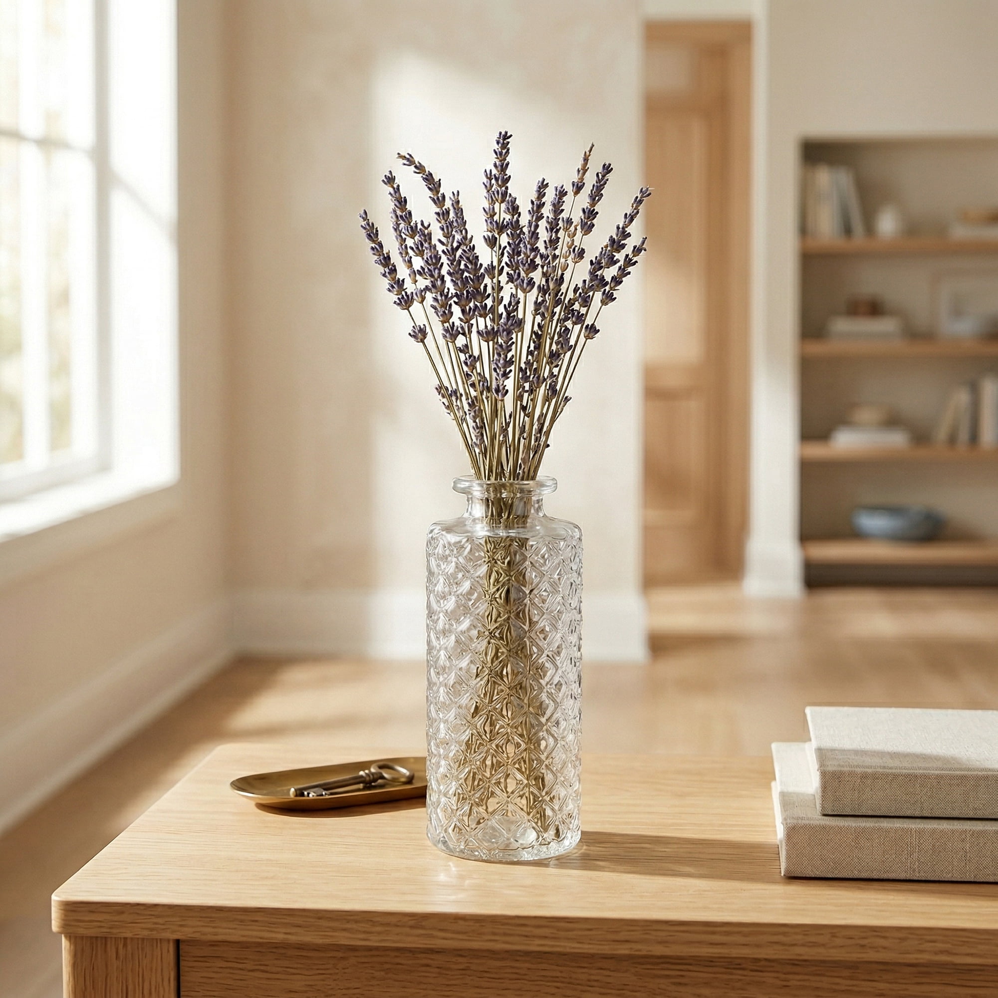 Unique Bargains Glass Bud Vases Set for Small Flower Vases Clear 2"L x 2"W x 5"H