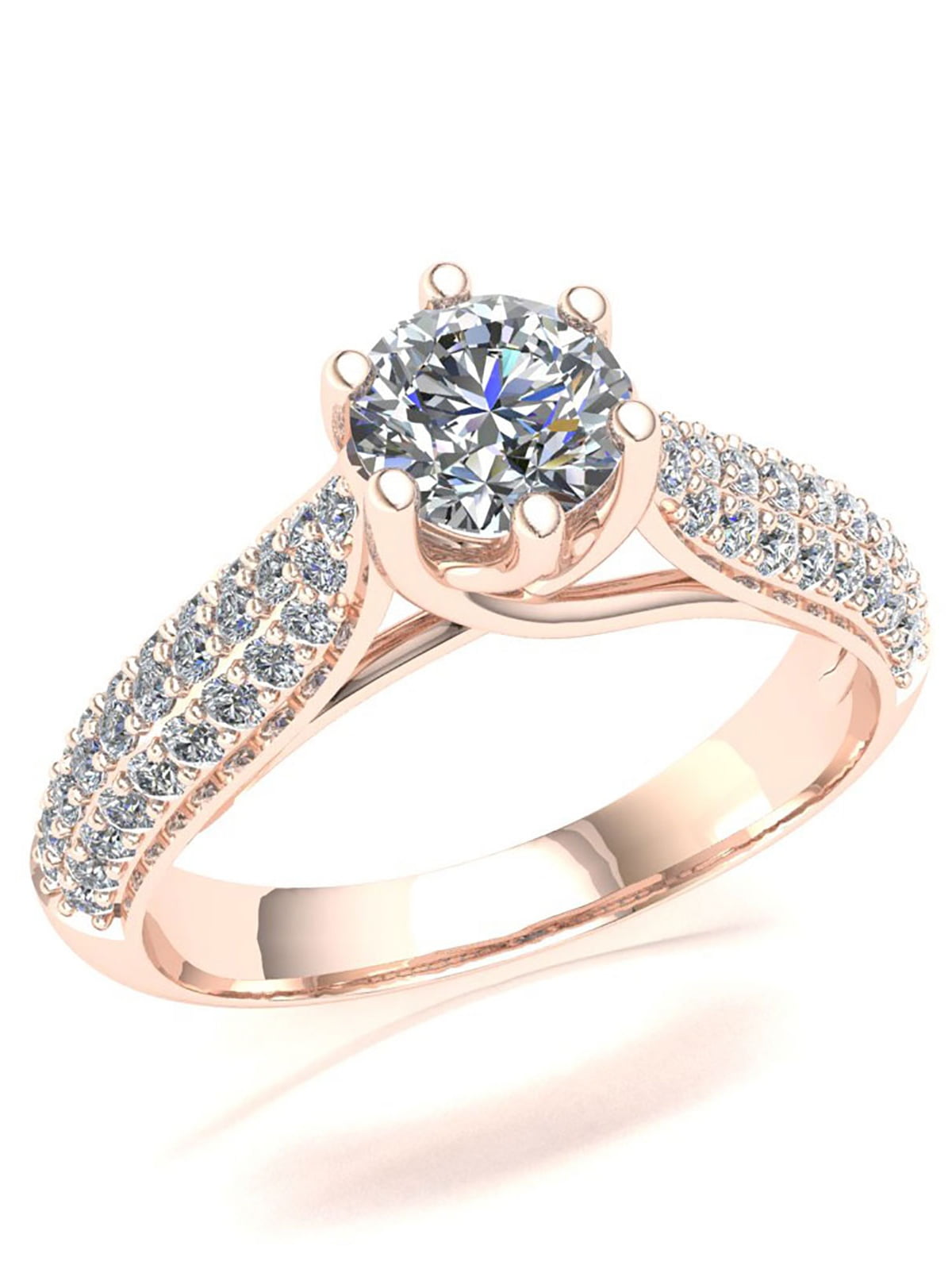 Details about   1ct Real Certified White Round Moissanite Diamond 10K Solid Gold Engagement Ring 