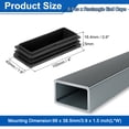 thumbnail image 2 of Uxcell 8 Pcs 4 x 1 19/32 Inch Tapones de extremo de tubo rectangular para postes de metal, patas de silla, mesas, estanterías, negro, 2 of 6