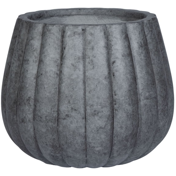 Safavieh Kaston 17" x 17" x 17" Rectangular Prism Gray Stone Contemporary Plant Planter with Weather-Resistant