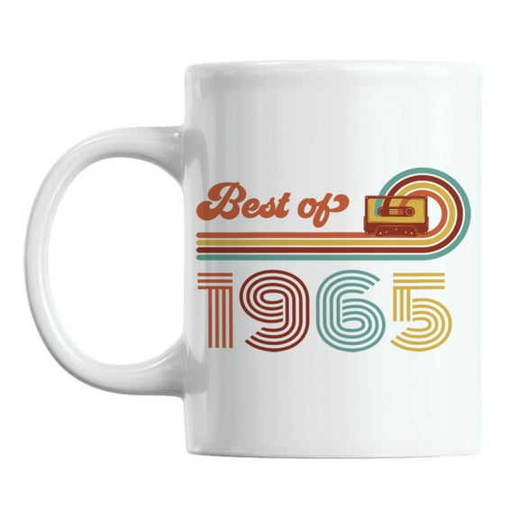 Vintage Best of 1965 feat. Cassette Tape White Ceramic Coffee & Tea Mug (11oz)