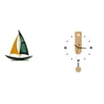thumbnail image 1 of Figura de velero,Escultura de velero de hierro para decoración de oficina y hogar,Estatua de barco de escritorio para decoración de entrada de gabinete,Reloj de pared,Reloj de pared, 1 of 8