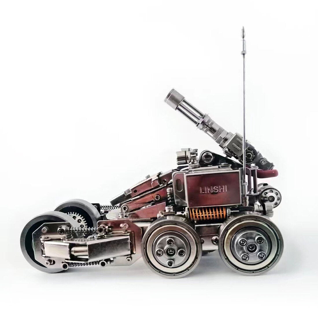 T2 Armored Car 3D Metal Model Kit, Stainless Steel DIY Assembly Armored Vehicle, Mechanical Mecha Puzzle Collectible Decor for Adults
