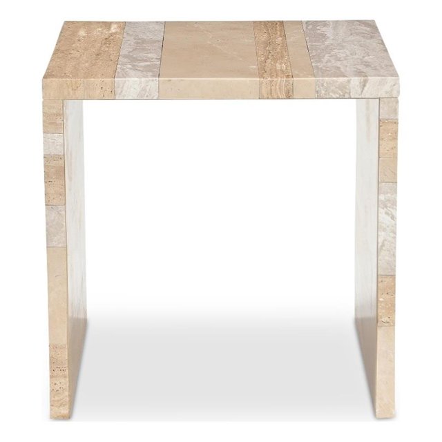 Moe's Home Collection Rosa Accent Table Multicolor Marble Stone Side Tables