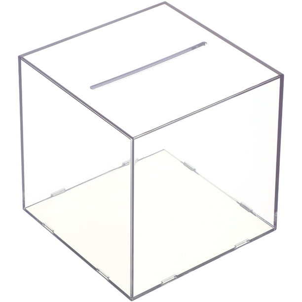 BRIGHTFUFU Hucha de escritorio pequeña, bote de ahorro acrílico, caja de ahorro transparente, suministro de dinero