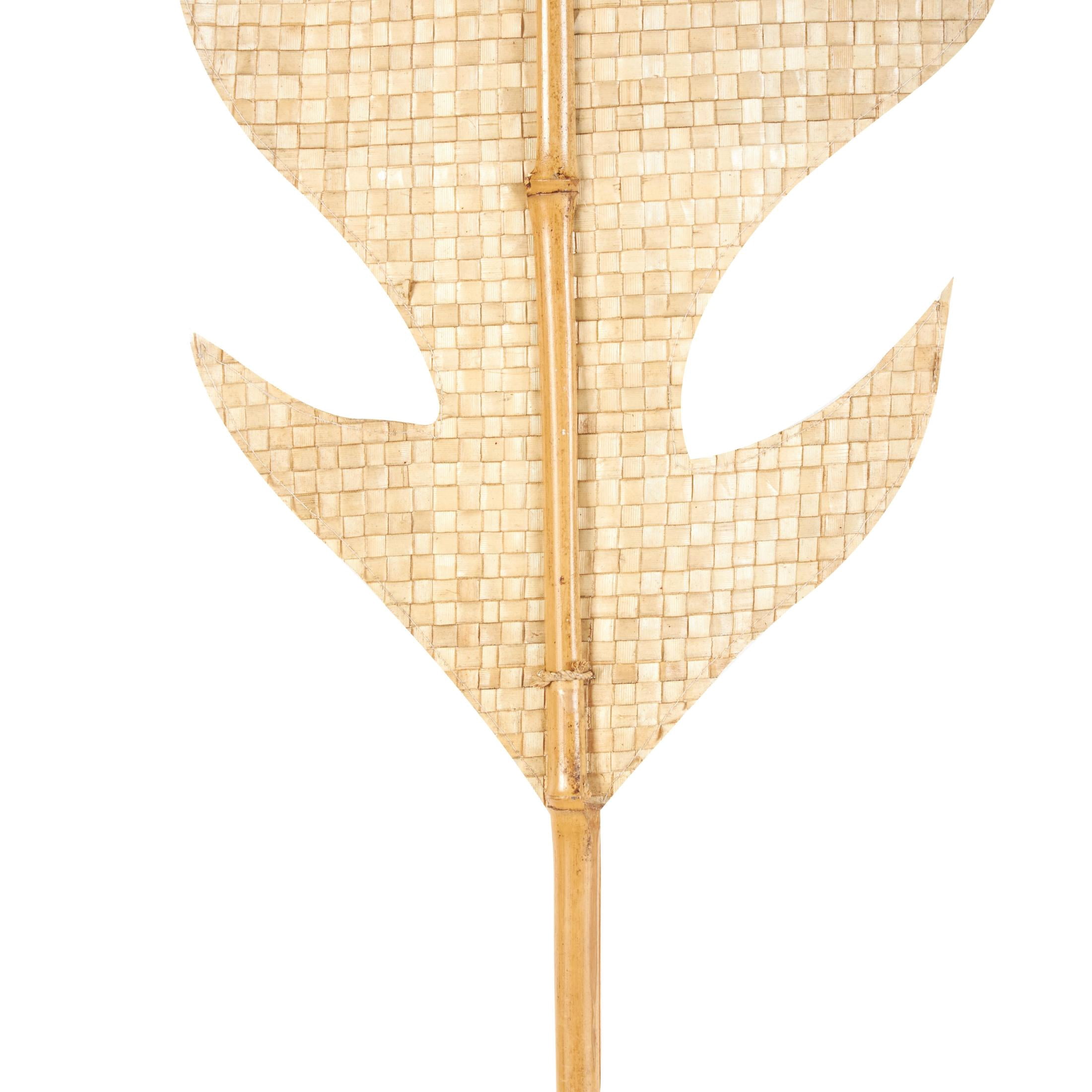 79" Palm Tree Handmade Tall Woven Leaf Stick Bamboo Wood Natural Foliage Branch Bouquet, by DecMode (3 Count)