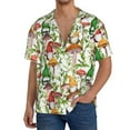 thumbnail image 3 of Naloa Mushrooms Gnomes Men's Loose Fit Cuban Collar Short-Sleeve Shirt with Button-down and Chest Pocket for Everyday Wear Outings - X-Large, 3 of 7