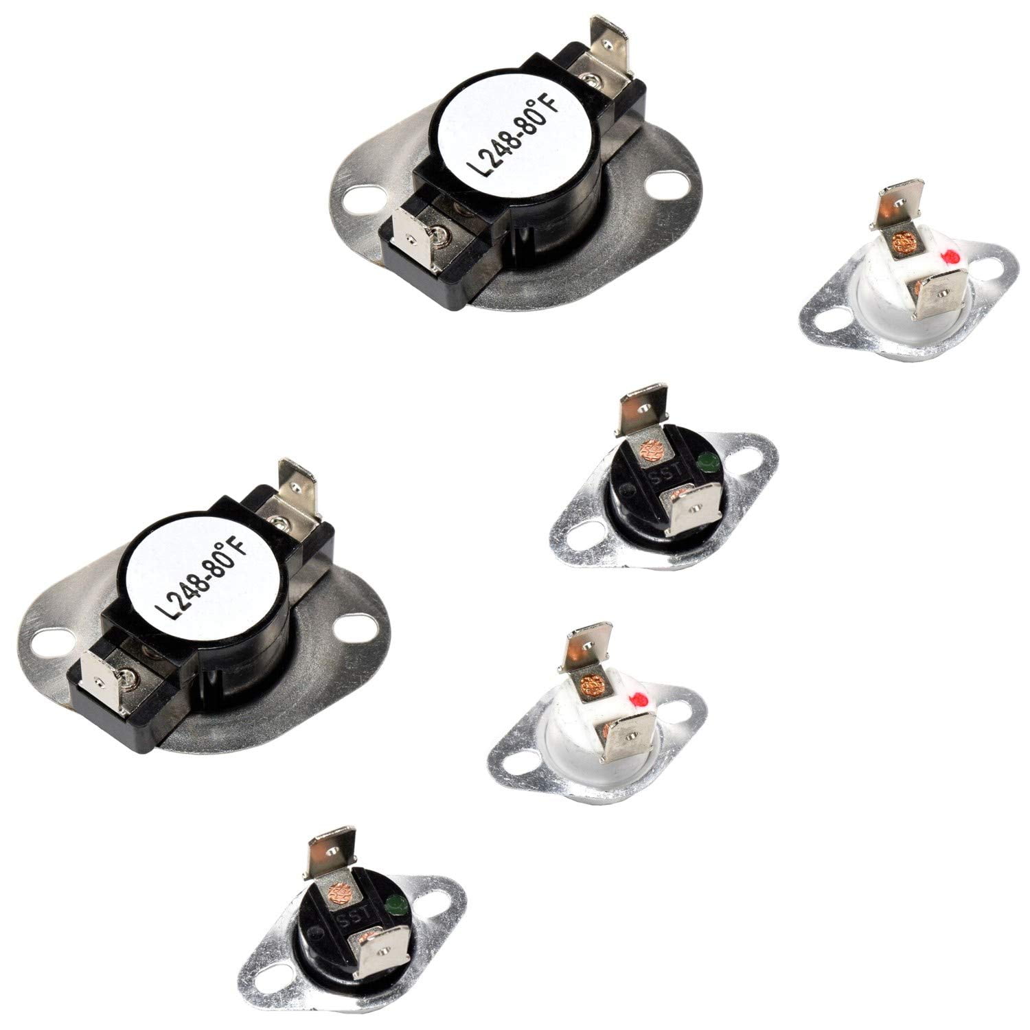 HQRP 2Pack Dryer Thermostat & Thermal Fuse Kit Replacement works with Whirlpool Maytag Admiral