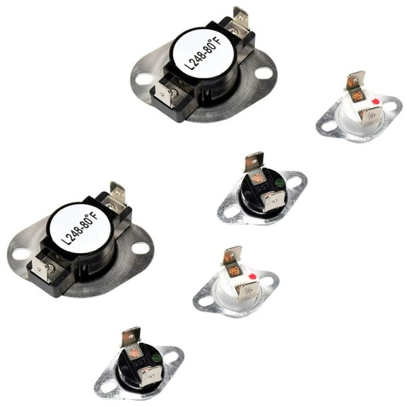 HQRP 2-Pack Dryer Thermostat & Thermal Fuse Kit Replacement works with Whirlpool Maytag Admiral Amana LA1053 LA-1053 AP4242472 PS2162282