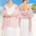 thumbnail image 4 of Elegantes vestidos de noche con chal de novia - Chal de boda de gasa suave para mujer - Cubrevestido fluido, 4 of 5