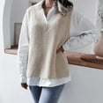 thumbnail image 2 of Vedolay Women's Fashion 2023 Long Sleeve Crewneck Cute Print Knitted Pullover Sweaters Beige,L, 2 of 3
