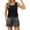 Coffee, variant on Womens Summer 2 Piece Loungewear Set Solid Square Neck Tank Top Floral Striped Print Drawstring Shorts Casual Sleep Outfit With Pockets