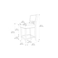thumbnail image 3 of Linon Brook Full Back Wood Counter Stool, 24" Seat Height, Brown Finish with Red Fabric, 3 of 3