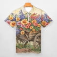 thumbnail image 3 of Wheelbarrow with Flowers Men Zipper T-shirt Summer Casual Short Sleeve T-shirt Top, 3 of 7