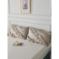 thumbnail image 2 of Move Over Taupe Ruffled Pillowcases King, Boho Chic Pillow Cover Set of 2, Washed Microfiber Ruffles Pillow Case, 2 of 6