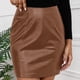 thumbnail image 4 of Moda mujer sexy fiesta color sólido delgado cuero fiesta club mini falda Pompotops qwe12653, 4 of 9