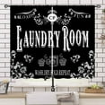 thumbnail image 2 of Laundry Room Curtains for Windows,Rustic Farmhouse Dry Wash Fold Repeat Country Vintage Black Window Treatments Bedroom Living Room Bathroom Room Curtain 2 Panel,55X39 Inch, 2 of 5