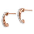 thumbnail image 2 of Stainless Steel Polished Rose IP-plated w/Preciosa Crystal Post Earrings, 2 of 3