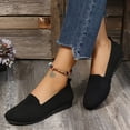 thumbnail image 3 of Loafers for Women Knitted Mesh Moccasins Flat Shoes Comfortable Slip on Casual Breathable Walking Shoes Black Size 6, 3 of 6