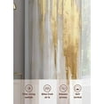 thumbnail image 6 of Abstract Art Sheer Curtains for Living Room Bedroom, Light-filtering Sheer Curtain, Gold Color Block Brown Back Impressionist Rod Pocket Voile Window Treatment Drapes, 52’’Wx96’’L, 2 Panels Set, 6 of 7