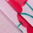 thumbnail image 2 of Pink/Red/Green Cherry Grid Printed Fleece, Fabric By the Yard, 2 of 3
