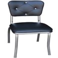 thumbnail image 1 of Richardson Seating Black Button Tufted Retro Kitchen Chair with 1" Pulled Seat, 18", 1 of 3