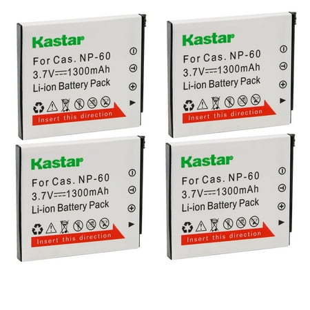 Kastar 4-Pack Battery CNP-60 Replacement for Casio Exilim Zoom EX-Z19LP  Exilim Zoom EX-Z19PK  Exilim Zoom EX-Z19SR  Exilim Zoom EX-Z20  Exilim Zoom EX-Z29  Exilim Zoom EX-Z29BE Camera