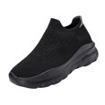 thumbnail image 3 of Domzle Womens Mens Slip on Walking Shoes Comfort Lightweight Casual Sneakers Non-Slip Breathable Work Shoes Mesh Sport Casual Fashion Running Sneakers Black, 3 of 7