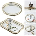 thumbnail image 3 of Fetcoi, Perfume Tray Gold Mirror Tray, Vanity Tray, Glass Tray Metal Decorative Dresser Tray Large Size(Rectangular), 3 of 9