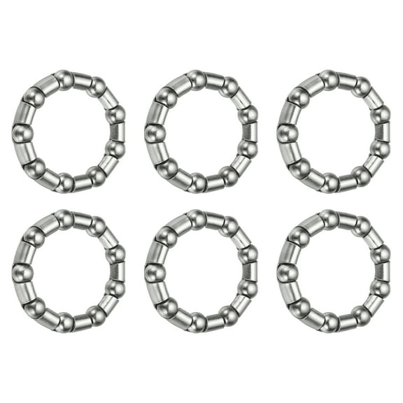 Uxcell Bike Ball Bearings, Bicycle Crank Bearing Retainer Stainless Steel Caged Wheel #8-5/16" x 9 Balls & 6 Pack & Silver