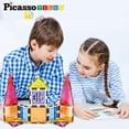 thumbnail image 2 of Juego de bloques de construcción de azulejos magnéticos PicassoTiles, más de 110 ideas, 2 of 8