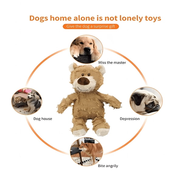 BESTSKY Indestructible Robust Bear, Dog Toys for Aggressive Chewers, Indestructible Squeaky Toys for Dogs, Durable Squeaky Dog Toys for Heavy Chewers, Interactive Dog Toys