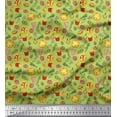 thumbnail image 1 of Soimoi Satin Silk Fabric Vegetable,Burger & Pizza Food Print Fabric by The Yard 42 Inch Wide, 1 of 1