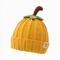 thumbnail image 3 of KPOPLK Pumpkin Knit Beanie Hat Infant Kids Toddler Boys Girls Cute Halloween Hat(One Size,Yellow), 3 of 9