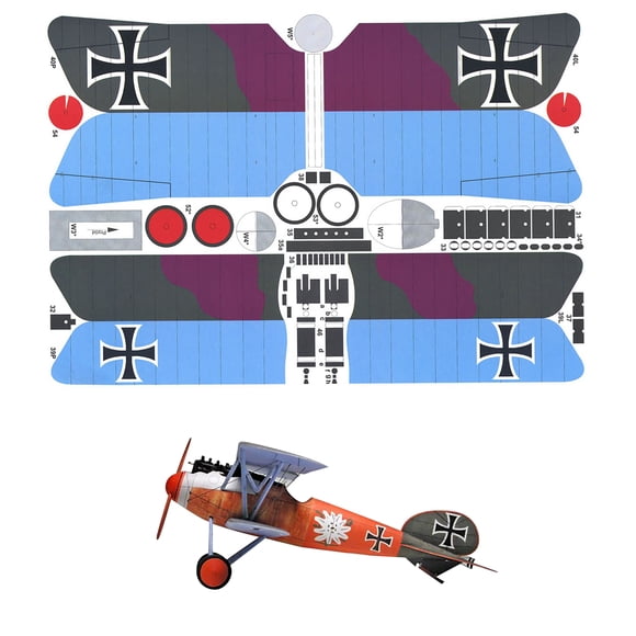 Kit de Modèle de Chasseur Albatros D.V 1:33 Non Assemblé pour Collectionneurs d'Aviation Jouet Décoratif