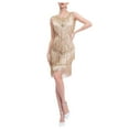 thumbnail image 5 of 1920s Vintage Fringed Personality Vintage Sequin Beaded Tassels Hem Flapper Dress For Women, 5 of 6