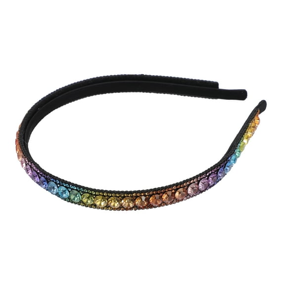 Unique Bargains Rhinestone Headband Bling Padded Hairband Sparkle Multicolor 0.47" Wide