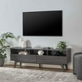 thumbnail image 2 of Media TV Stand Console Table, Dark Grey Gray, Wood, Mid Century Living Room Lounge Cafe Lobby, Modern Contemporary HB34562, 2 of 9