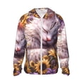 thumbnail image 2 of Uemuo Warm Sunflower Sleeping Cat Pattern Women's Full Zip UPF 50+ Sun Protection Hoodie Jacket Long Sleeve Sun Shirt Hiking Outdoor Performance with Pockets-3X-Large, 2 of 9