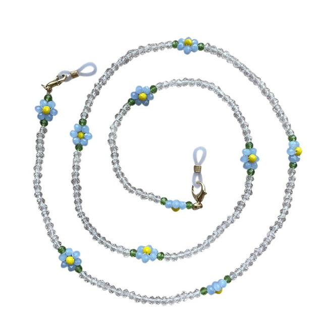 Miangastore 1pc Mask Anti-dropping Hanging Chain Crystal Beads Necklace Eyeglasses Chain
