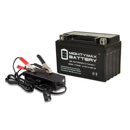 YTX9-BS Replaces EverStart ES9BS Powersport + 12V 2Amp Charger