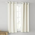 thumbnail image 3 of Mainstays Olan Ivory Blackout Curtain Panel Pair, 2-Pack, Grommet Top, Textured Solid, 37" x 63", Room Darkening Drapes for Bedroom, 3 of 8