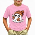 thumbnail image 2 of TOWED22 Halloween Outfits for Kids Pumpkin Patch Crew Toddler Short Sleeve Tshirt Top Casual Set Little Boy Girl Cothes,Pink,4-5 Y, 2 of 5