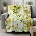 thumbnail image 2 of Sage Green Leaves Blanket Soft Cozy Warm Throw Blanket for Couch, Plush Fuzzy Flannel Fleece Blankets for Sofa, Summer Botanical Farmhouse Watercolor Leaf Bed Blankets Gifts for Men, 40"x50", 2 of 9