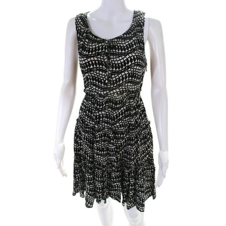 

Pre-owned|Thakoon Addition Womens Sleeveless Button Down Abstract White Day Dress Size 2