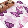 thumbnail image 2 of 6'x9' Area Rugs, Purple Butterflies Indoor Outdoor Area Rug for Living Room Bedroom, Spring Summer Butterfly Washable Bathroom Rugs Kitchen Floor Carpet Mats Home Decor Aesthetic, 2 of 8